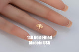 Double Checkered Flag connector for Permanent Jewelry 14K Gold Filled sterling silver connector pendant