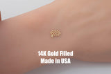 Double Checkered Flag connector for Permanent Jewelry 14K Gold Filled sterling silver connector pendant