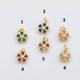 18K Gold PVD Colorful Flower clover charm - Tarnish Resistant