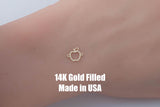 Apple Fruit connector for Permanent Jewelry 14K Gold Filled sterling silver connector pendant