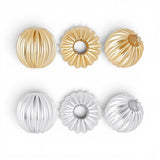 100pc Gold PVD Plated Corrugated Beads Corrugated Rounds High Quality 3mm 4mm 5mm 6mm 8mm Tarnish Resistant