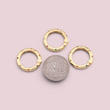18K Gold Filled Push Gate Carabiner Clasp Spring Gate Ring, Push Gate rainbow CZ ring, Charm Holder Clasp for Charm Holder Connector- 18mm