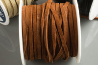 COW Leather Suede, 4mm size 3 colors, Extra strong... 5 Yards or Whole SPOOL.