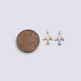Gold PVD Plated Airplane 8x12mm