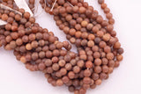 6mm 8mm Dark Champagne Tan Druzy Agate Beads Smooth Round Loose Beads 15.5" Strands