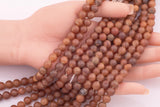 6mm 8mm Dark Champagne Tan Druzy Agate Beads Smooth Round Loose Beads 15.5" Strands