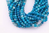 8mm Blue Fire Agate Beads Smooth Round Loose Beads 15.5" Strands