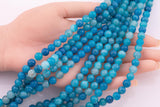 8mm Blue Fire Agate Beads Smooth Round Loose Beads 15.5" Strands