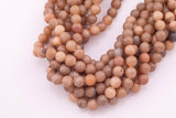 8mm 10mm Champagne Tan Druzy Agate Beads Smooth Round Loose Beads 15.5" Strands