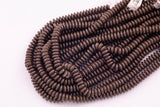 8mm Chocolate Brown Hematite Roundel Spacer Saucer Beads Loose Beads 15.5" Strands