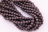8mm Dark Brown Chocolate Hematite Beads Faceted Brown Hematite Loose Beads 15.5" Strands