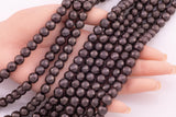 8mm Dark Brown Chocolate Hematite Beads Faceted Brown Hematite Loose Beads 15.5" Strands