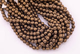 8mm Dark Golden Bronze Hematite Beads Faceted Brown Hematite Loose Beads 15.5" Strands