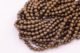 8mm Dark Golden Bronze Hematite Beads Faceted Brown Hematite Loose Beads 15.5" Strands
