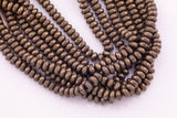 10mm Dark Bronze Hematite Beads Faceted Roundel Spacer Beads Hematite Loose Beads 15.5" Strands