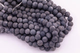 10mm Matte Dark Gray Agate Beads Smooth Round Loose Beads 15.5" Strands