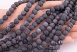 10mm Matte Dark Gray Agate Beads Smooth Round Loose Beads 15.5" Strands