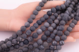 10mm Matte Dark Gray Agate Beads Smooth Round Loose Beads 15.5" Strands