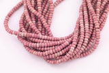 6mm Natural Pink Rhodonite Beads Roundel Smooth Loose Beads 15.5" Strands
