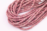 6mm Natural Pink Rhodonite Beads Roundel Smooth Loose Beads 15.5" Strands