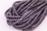 6mm Dark Gray Purple Jade Beads Roundel Semi-Matte Loose Beads 15.5" Strands