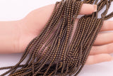 3mm 4mm 6mm 8mm 10mm Chocolate Bronze Hematite Beads Brown Hematite Loose Beads 15.5" Strands