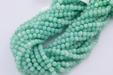 6mm Green Jade Beads Smooth Round Loose Beads 15.5" Strands