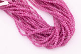 4mm Raspberry Pink Jade Beads Smooth Round Loose Beads 15.5" Strands