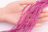 4mm Raspberry Pink Jade Beads Smooth Round Loose Beads 15.5" Strands