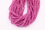 4mm Raspberry Pink Jade Beads Smooth Round Loose Beads 15.5" Strands