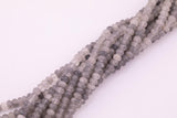 8mm Gray Jade Beads Smooth Semi-Matte Roundel Loose Beads 15.5" Strands