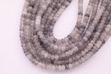 8mm Gray Jade Beads Smooth Semi-Matte Roundel Loose Beads 15.5" Strands