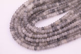 8mm Gray Jade Beads Smooth Semi-Matte Roundel Loose Beads 15.5" Strands