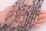 8mm Gray Jade Beads Smooth Semi-Matte Roundel Loose Beads 15.5" Strands