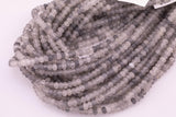 8mm Gray Jade Beads Smooth Semi-Matte Roundel Loose Beads 15.5" Strands