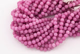 8mm Raspberry Pink Jade Beads Semi-Matte Smooth Round Loose Beads 15.5" Strands