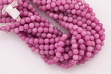 8mm Raspberry Pink Jade Beads Semi-Matte Smooth Round Loose Beads 15.5" Strands