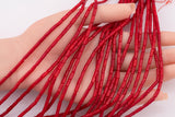 Red Bamboo Coral Beads 3x7mm Stick Shape Loose Beads 15.5" Strands