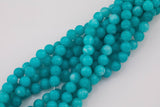 8mm 10mm Teal Jade Beads Smooth Round Loose Beads 15.5" Strands