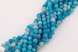 10mm Blue Fire Agate Beads Webbed Matrix Smooth Round Loose Beads 15.5" Strands