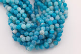 10mm Blue Fire Agate Beads Webbed Matrix Smooth Round Loose Beads 15.5" Strands