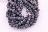 10mm Matte Dark Gray Agate Beads Smooth Round Loose Beads 15.5" Strands