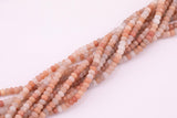 6mm Natural Pink Aventurine Beads Peach Color Roundel Loose Beads 15.5" Strands