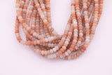 6mm Natural Pink Aventurine Beads Peach Color Roundel Loose Beads 15.5" Strands