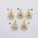 18K Gold PVD Fancy Evil eye charm s Charms - Tarnish Resistant