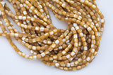Golden Mother of Pearl 6mm Barrel Beads 15.5" Strand Shell Beads