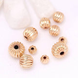 100pc Gold PVD Plated Corrugated Beads Corrugated Rounds High Quality 3mm 4mm 5mm 6mm 8mm Tarnish Resistant