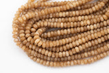 Light Beige Jade- High Quality in Roundel, 6mm, 8mm- Full 15.5 Inch Strand-15.5 inch Strand Smooth Gemstone Beads