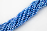 8mm or 10mm or 12mm Crystal Rondelle -2 or 5 or 10 STRANDS- Blue Jade AB