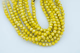 8mm or 10mm or 12mm Crystal Rondelle -2 or 5 or 10 STRANDS- Dark Yellow Jade AB